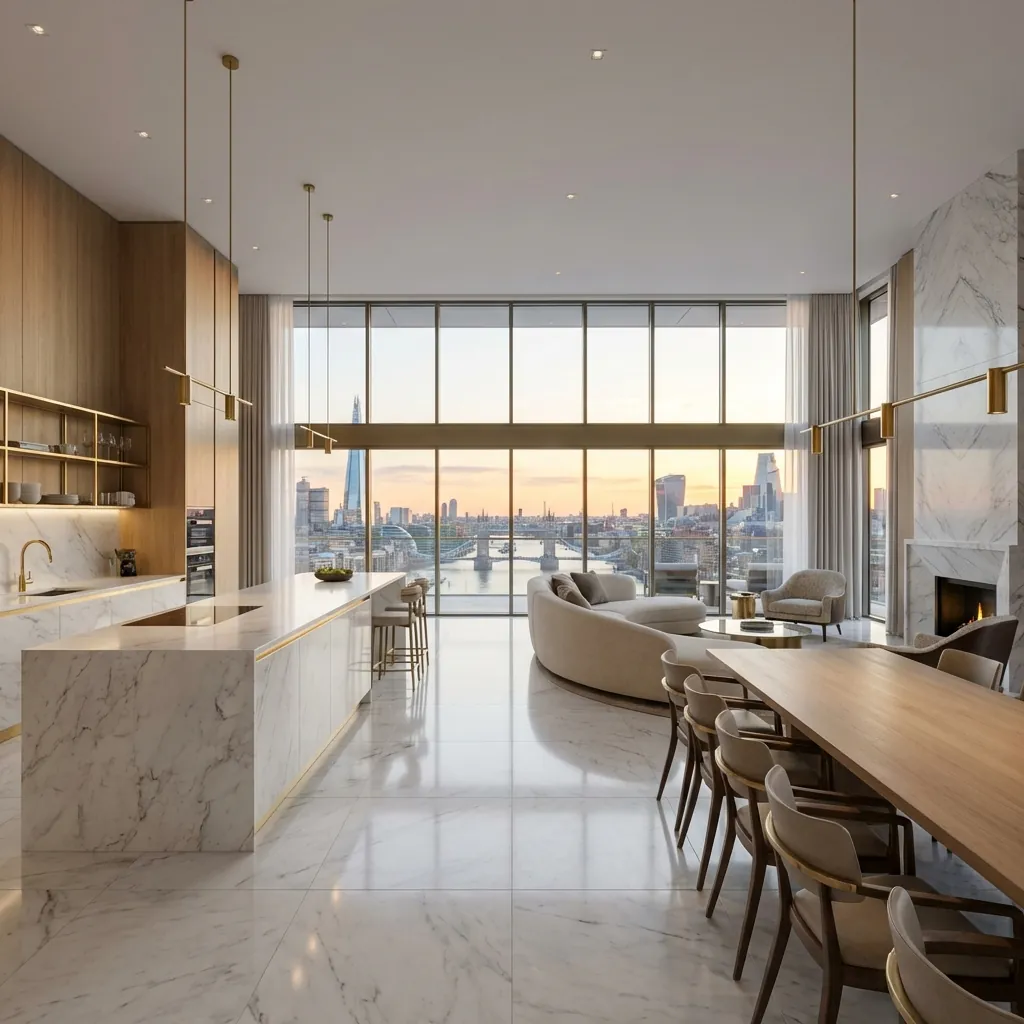 Luxury apartment refurbishment in Central London — a finished mansion-block living room with bespoke joinery and period detailing