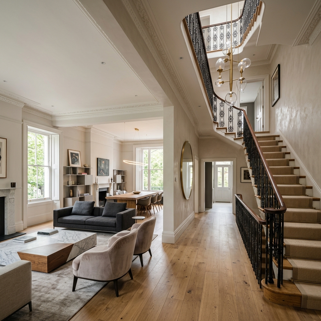 Luxury listed building renovation in parsons green